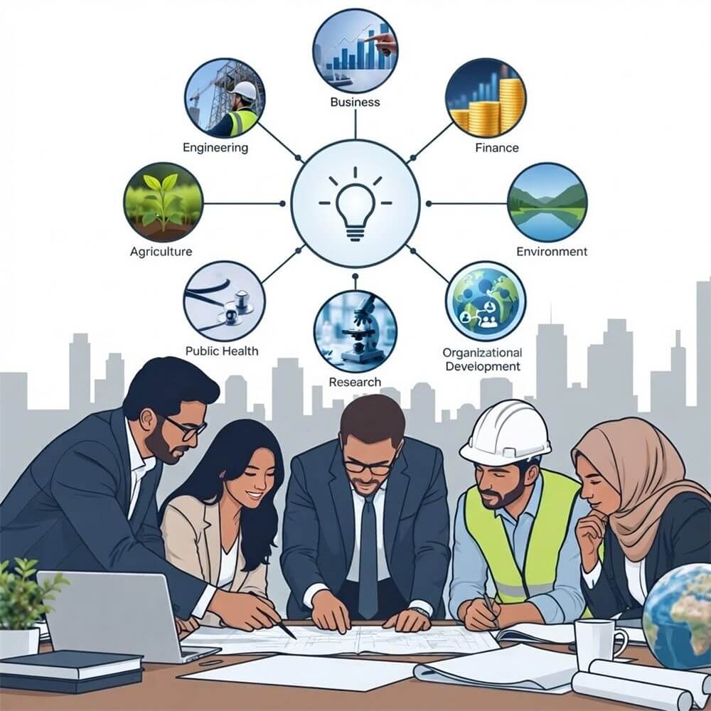 Illustration of a multidisciplinary team working together